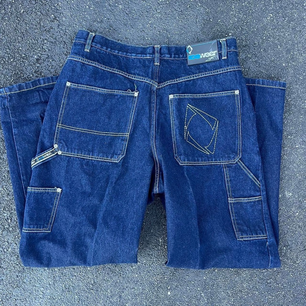 Y2K Baggy Wide Leg Graphic ICE WEAR Jeans size 38" x 30"
